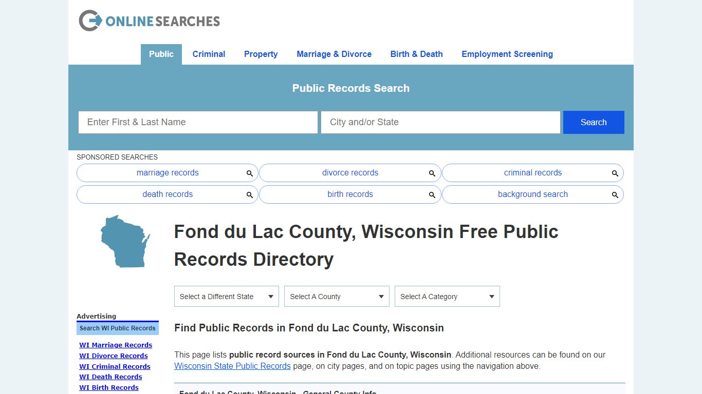 Fond du Lac County, Wisconsin Free Public Records Directory
